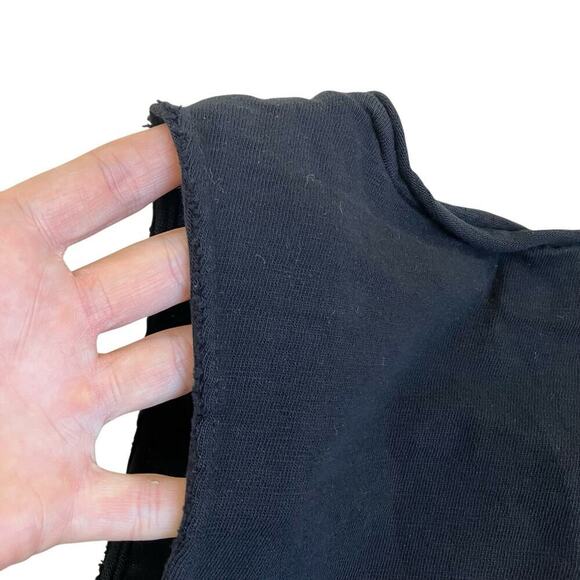 Nation LTD Basic Black Cotton Tank Top Distressed Rolled Trims Casual Minimalist - Picture 14 of 16